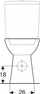 WC Geberit Selnova Comfort, tas i ngritur 46 cm, dalje horizontale, e bardhë