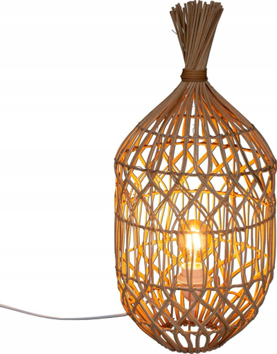 Llambë tavoline Atmosphera Milou Rattan, 55 cm e lartë, E27 40W, bezhë