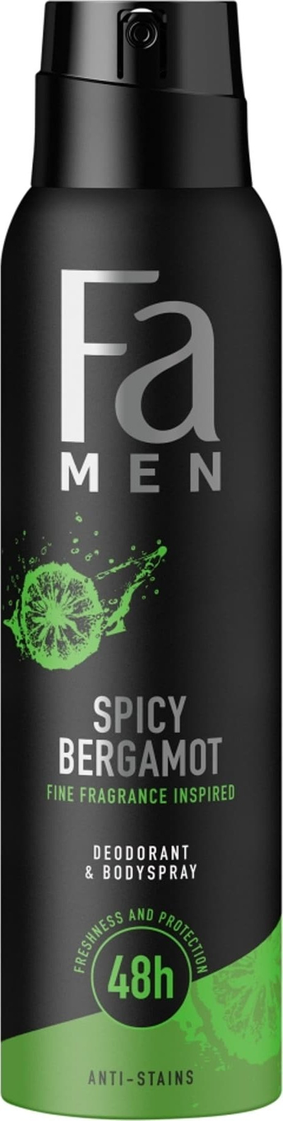 Deodorant sprej Fa Men Spicy Bergamot, 48 orë, për meshkuj