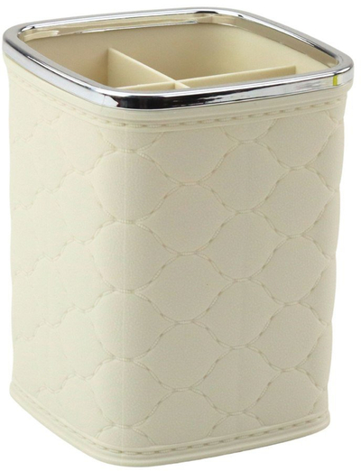 Organizues furçash kozmetike i bardhë, 4 ndarje, 12 x 9.5cm