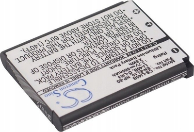 Bateri për aparat fotografik Cameron Sino CS-LI40B, 660mAh, Li-ion, e zezë