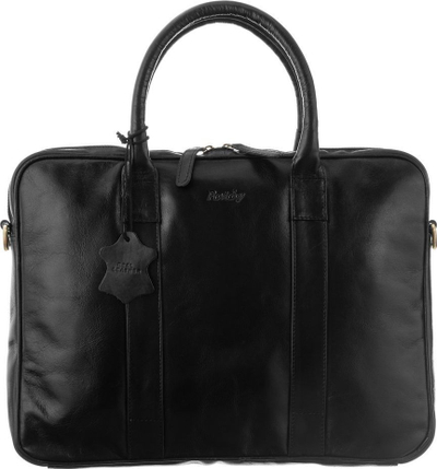 Çantë laptopi Rovicky Classic Briefcase, lëkurë e vërtetë, 15", e zezë