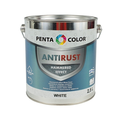 Bojë antikorrozive Pentacolor Antirust Hammered, për metal, 2.5L, e bardhë