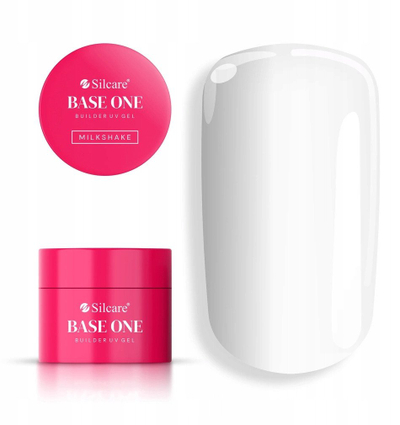Xhel ndërtues për thonj Silcare Base One Milkshake, UV, 50g, i bardhë qumësht