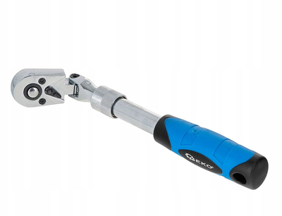 Çelës rakete teleskopik GEKO 1/4", 210–278 mm, 72 dhëmbë, blu e zezë