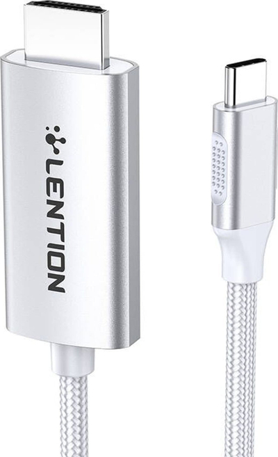 Kabllo USB C në HDMI Lention CU707, 4K 60Hz, 3m, argjendtë