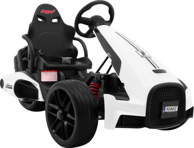 Go-kart elektrik për fëmijë Ramiz Bolid XR-1, 12V, 2x35W, i bardhë