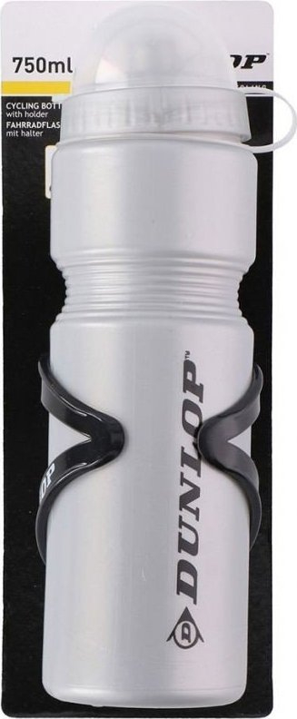 Shishe uji për biçikletë Dunlop 750ml me mbajtëse, plastike, gri