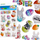 Stickera dekorativë Puffy CRAFT WITH FUN Bunny, set me 12 copa, për Pashkë