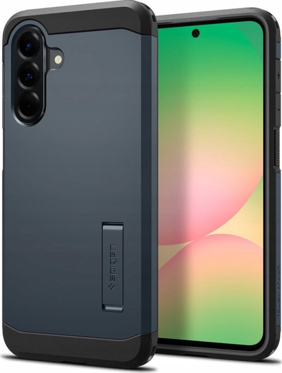 Mbështjellës telefoni Spigen Tough Armor, Samsung Galaxy A56 5G, metal slate, i kaltër i errët