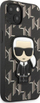 Kapak telefoni Karl Lagerfeld Monogram Iconic Patch, për iPhone 13, lëkurë PU, i zi