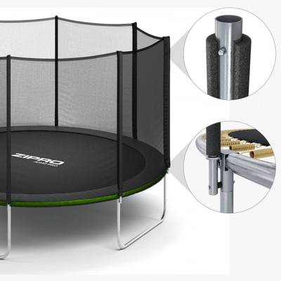 Trampolinë Zipro 10FT, 312cm, e zezë/gjelbër
