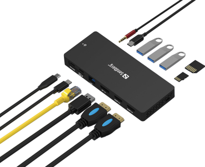 Docking station Sandberg USB-C 13in1 DockingStation Pro, PD, me lexues kartash, gri