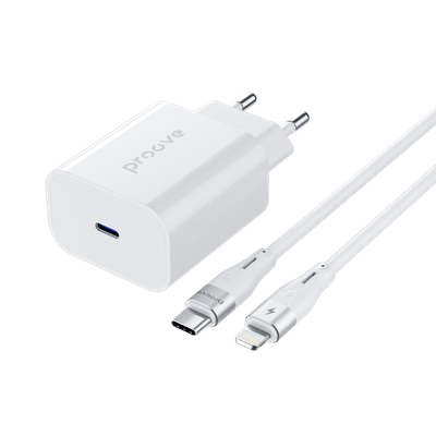 Karikues muri Proove Rapid, 20W, Type-C, me kabllo Type-C në Lightning, e bardhë