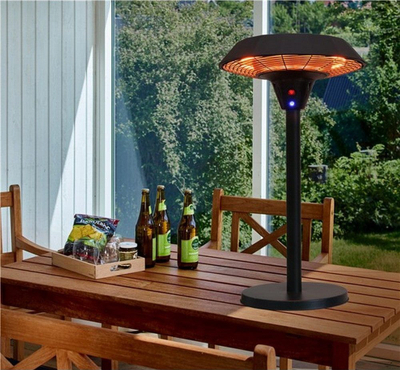 Ngrohës tarrace HORTUS Ufo Table, 800 1200 2100W, infra të kuqe, i zi