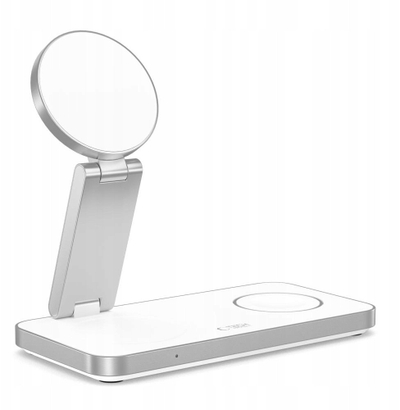 Безжичен полнач Tech-Protect QI15W-A47 3in1 MagSafe, 15W, бел