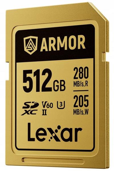 Kartë memorje Lexar Professional GOLD ARMOR, 512GB, SDXC UHS II V60, prej çeliku