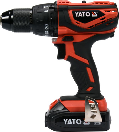 Stërvitëse-çekiç pa kabllo Yato YT-82788, 18V, bateri 2Ah, e zezë me të kuqe