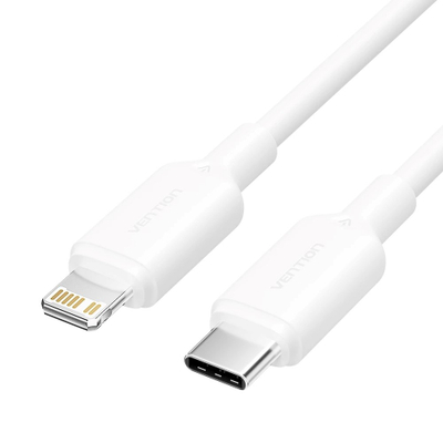 Kabllo Vention USB 2.0 USB C me Lightning, 3A, 1m, e bardhë