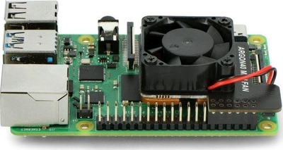 Kuti Argon40 Argon Poly+ për Raspberry Pi 4B, me ventilator, me vrima ajrimi, e zezë