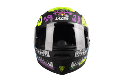 Helmetë moto LAZER Rafale Mexicana, polikarbonat, vizor dielli, e zezë multicolor