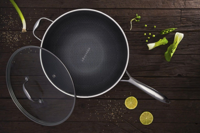 Tigan wok Kohersen Black Cube 71111, 32 cm, me kapak, çelik inox