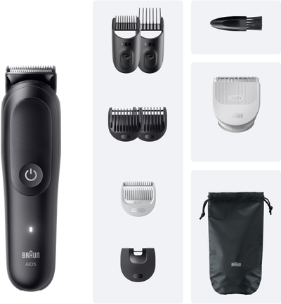 Set trimmer Braun Series 5 AIO5540, 9 në 1, për mjekër flokë dhe trup