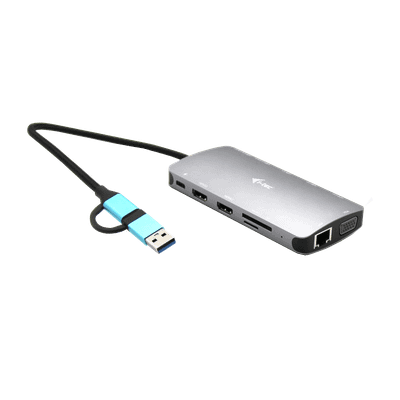 i-Tec Nano Dock - docking station - USB 3.0 / USB4 / Thunderbolt 4 - VGA, 2 x HDMI - GigE