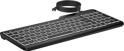 Tastierë HP 405 Multi Device, me kabllo USB, me dritë LED, AZERTY, e zezë