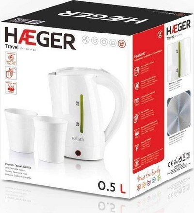Shkumës uji Haeger Travel, 0.5L, 1100W, i bardhë