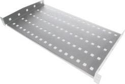 Raft i fiksum rack 19" 1U, thellësi 250mm, metalik, gri
