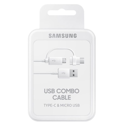 Kabllo Samsung, USB A / USB C / Micro-USB B, 1.5 m, e bardhë