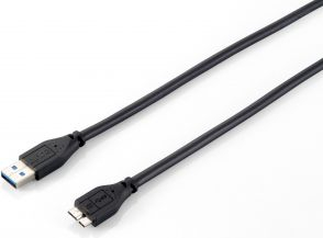Kabllo USB Equip Micro B USB 3.0, 1.8m (128397), e zezë