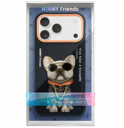 Kapak telefoni Nimmy GLASSES COOL DOG për iPhone 17, back cover, i zi