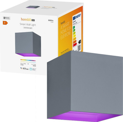 Llambë muri Hombli Smart Wall Light, LED, IP54, gri