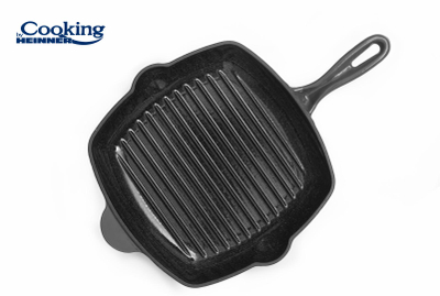 Tigan grill Heinner Marble Cooking, 26.5x4.5 cm, gize e emaluar, gri