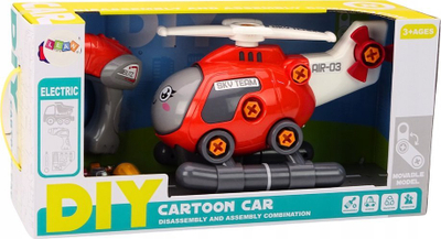 Lodër helikopter LEAN Toys, me vidhosje, i kuq