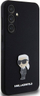 Kapak telefoni Karl Lagerfeld për Samsung Galaxy S23 FE, silikon liquid, dizajn ikonik Karl, i zi