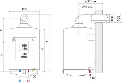 Гасен бојлер Ariston S SGA BF X 80 EE, 80L, 4kW, бел
