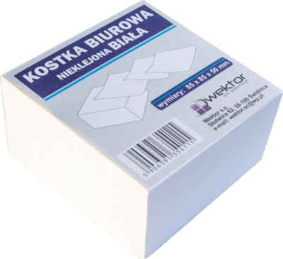 Куб хартија Wektor White Cube, 85x85mm, 5cm, бел