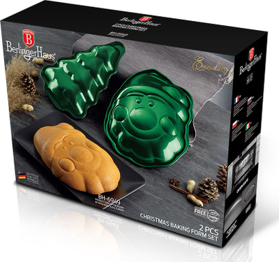 Set tepsi pjekjeje Berlinger Haus BH-6949, 2 pjesë, formë Babagjyshi dhe bredhi, jeshile e zezë
