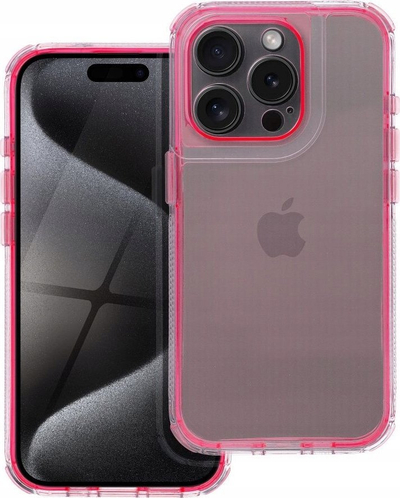 Futera Matrix Clear për iPhone 13, plastike transparente, rozë powder pink
