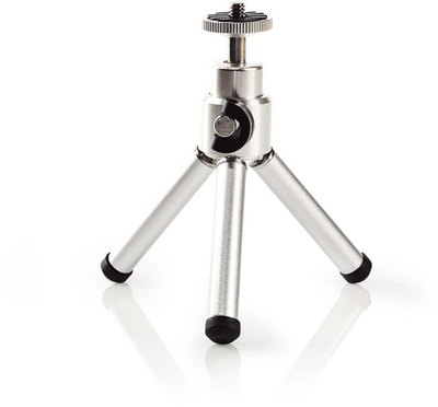 Mini tripod Nedis TTPH1330BK, 13.4 cm, për kamera 0.8 kg, i zi argjendtë