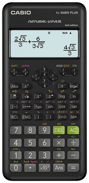 Kalkulator shkencor Casio FX-350ES Plus 2, ekran me pikselë, me kapak mbrojtës, gri