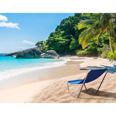 Shezlong palosës Royokamp, me çantë për ta çuar me vete, mban deri 100 kg, blu