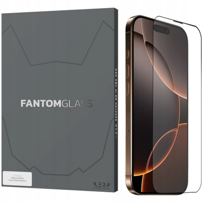 Xham mbrojtës iLera Fantom Glass për iPhone 16 Pro Max, super i kthjellët, prekje e ndjeshme, transparent
