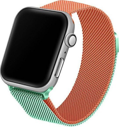 Rrip çeliku Beline Steel Collection për Apple Watch, 38 40 41mm, jeshile-portokalli