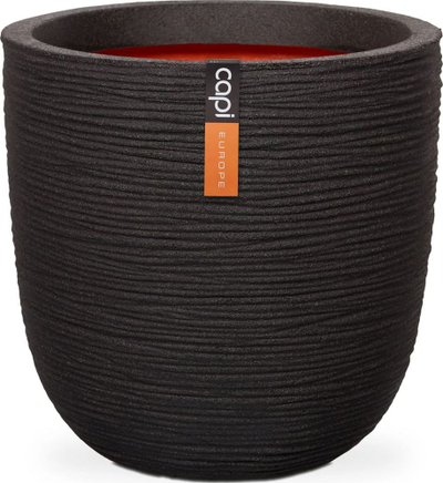 Vazo lulesh Capi Europe Ball Planter Rib NL 54x52, për brenda edhe jashtë, ngjyrë e zezë