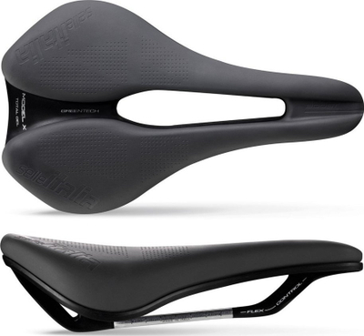Shalë biçiklete Selle Italia Model X Green Comfort Plus Superflow, ergonomike, me hapje qendrore, e zezë