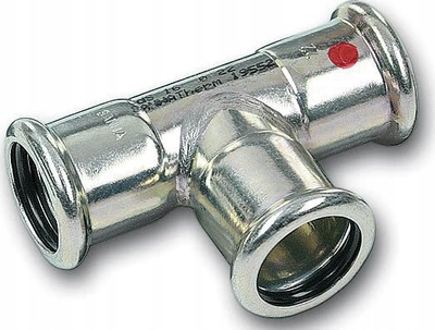 T pjesë presimi Sanha SANHA Therm, e reduktuar 3M, 76.1 mm x 66.7 mm x 76.1 mm, e galvanizuar